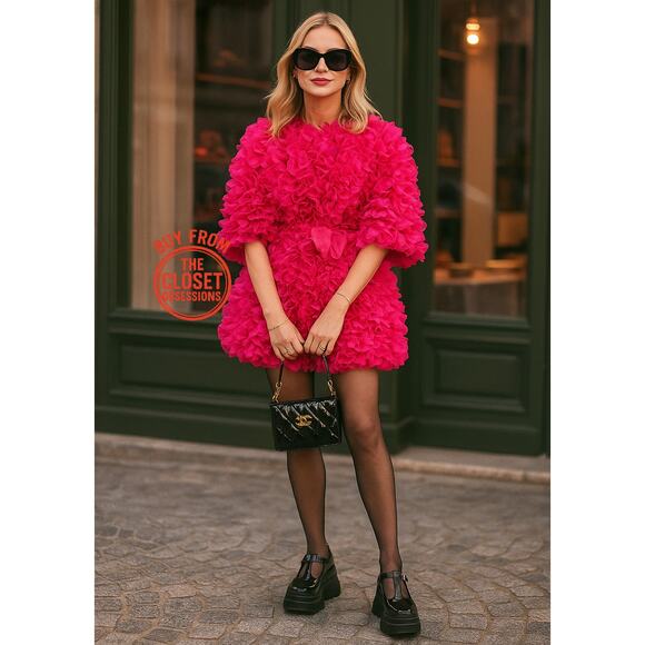 ZARA Blogger Fave Textured Coat with Self-Belt NWT ๐ - Picture 1 of 16